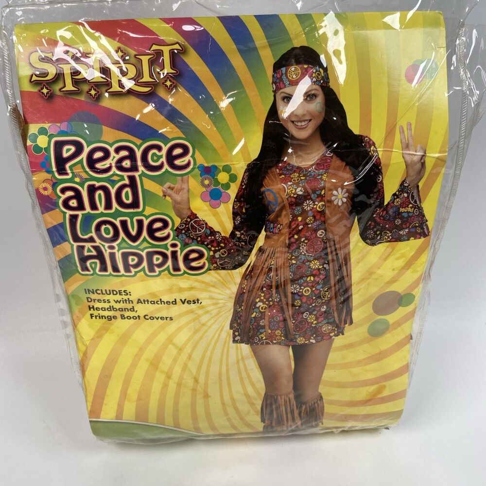 Women Spirit Halloween Hippie Costume 60/70s Size Medium/Large